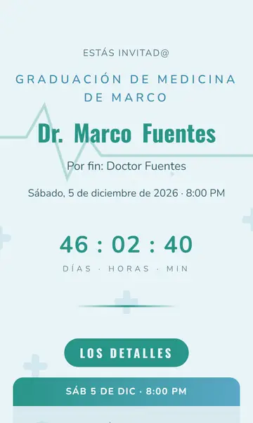 Primera pantalla de la invitación Bata Blanca
