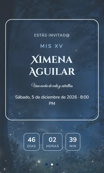Primera pantalla de la invitación Cuento de Hadas