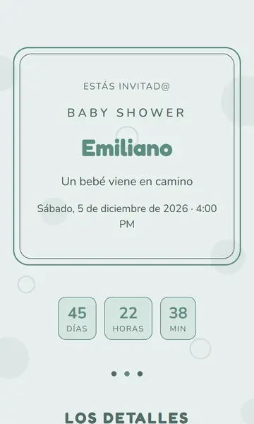 Primera pantalla de la invitación Elefantito