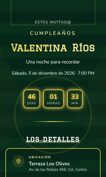 Primera pantalla de la invitación La Gran Final