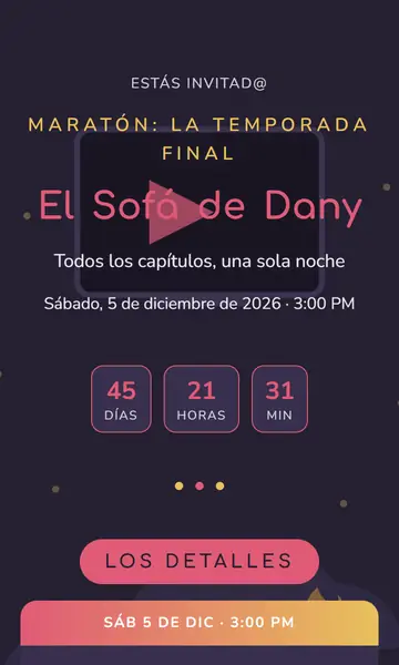 Primera pantalla de la invitación Maratón de Series