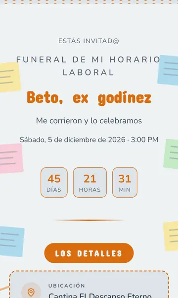 Primera pantalla de la invitación Me Corrieron