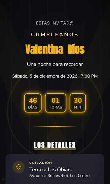Primera pantalla de la invitación Noche de Playoffs