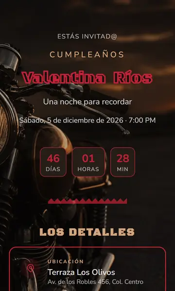 Primera pantalla de la invitación Ruta Libre